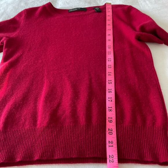 Vintage Lord & Taylor Red 2Ply Cashmere Short Sleeve Top Women's Small - Picture 6 of 6